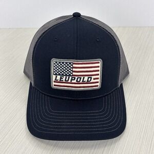LEUPOLD Unisex Flag Mid-Profile Snap-Back Navy/Gray Trucker Hat, OSFA (179858)